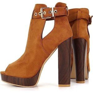 Shoe Republic LA Women’s Size 10 Chestnut Platform Block Chunky High Heels with